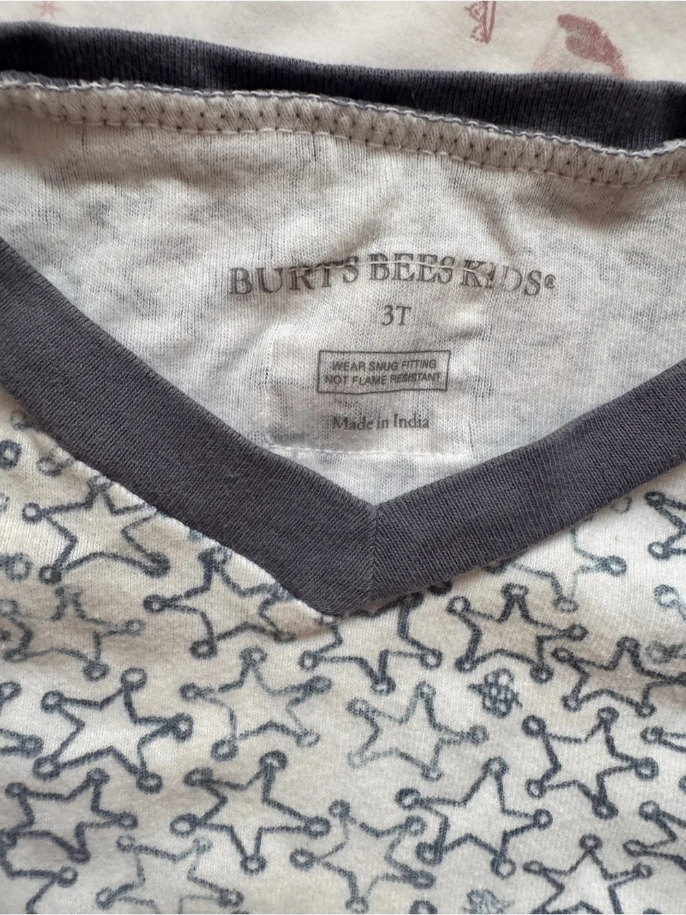Burt’s Bees Kids 3T Organic Cotton Star Print 2-Piece Pajama Set